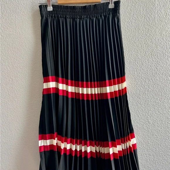 Mango stripe pleated midi skirt - Memorial Day/Fourth of July style - Picture 8 of 8